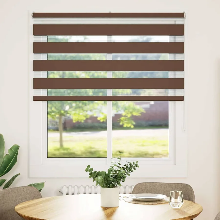 Store zèbre marron 125x100cm largeur du tissu 120,9cm polyester - 2