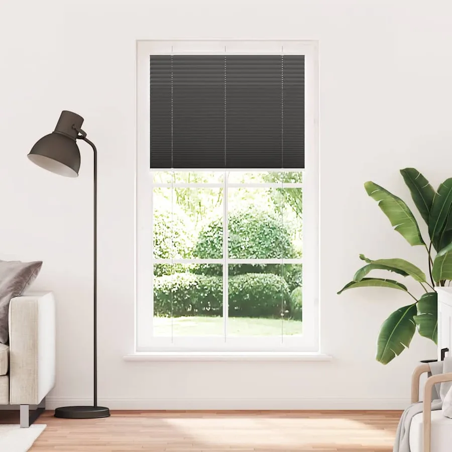 Store plissé noir 105x200 cm largeur du tissu 104,4cm polyester - 2