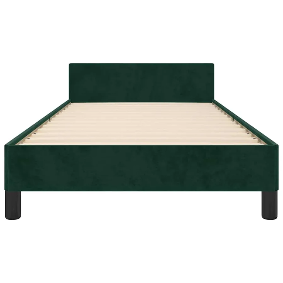 Cadre de lit sans matelas vert foncé 80x200 cm velours - 6