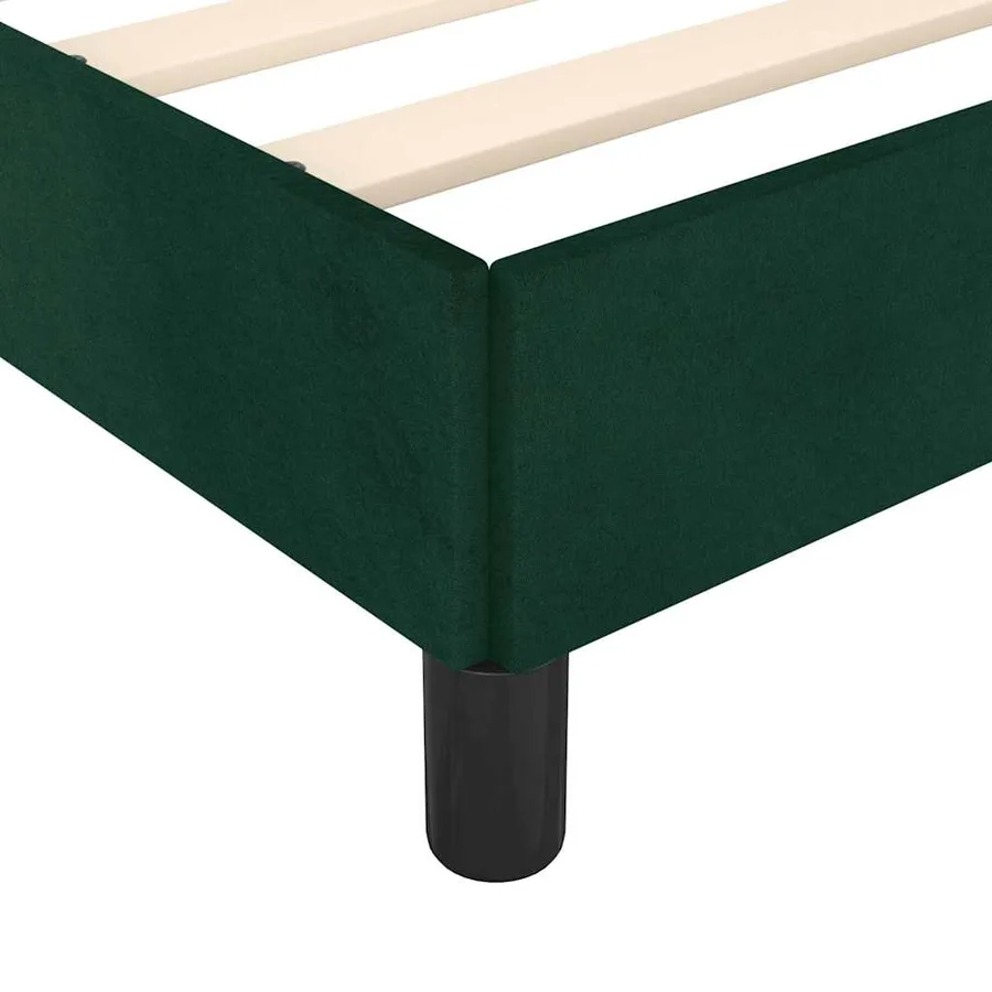 Cadre de lit sans matelas vert foncé 80x200 cm velours - 9