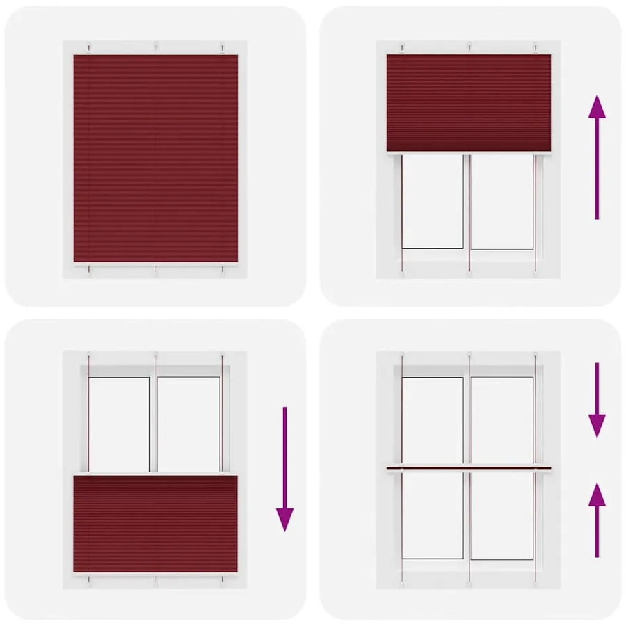 Store plissé rouge bordeaux 105x150 cm largeur du tissu 104,4cm - 5