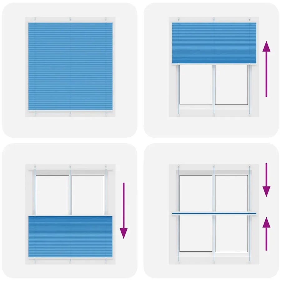 Store plissé bleu 115x100 cm largeur du tissu 114,4cm polyester - 5