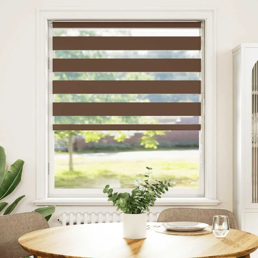 Store zèbre marron 100x100 cm largeur du tissu 95,9cm polyester - 2