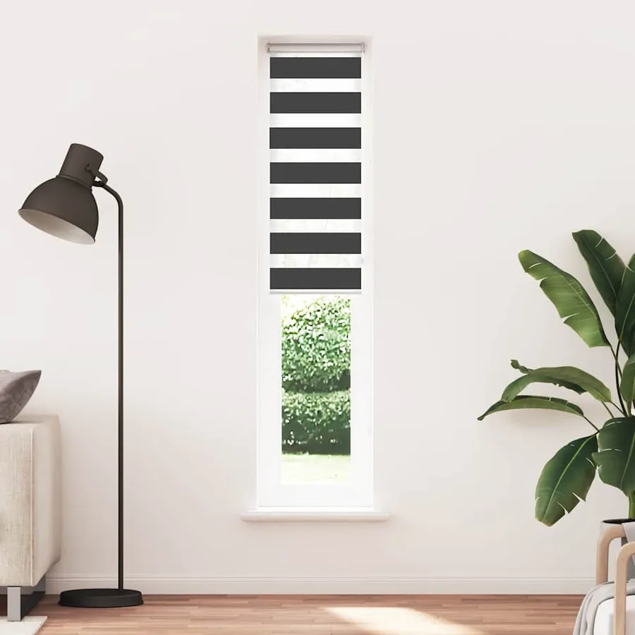 Store zèbre noir 40x230 cm largeur du tissu 35,9 cm polyester - 2