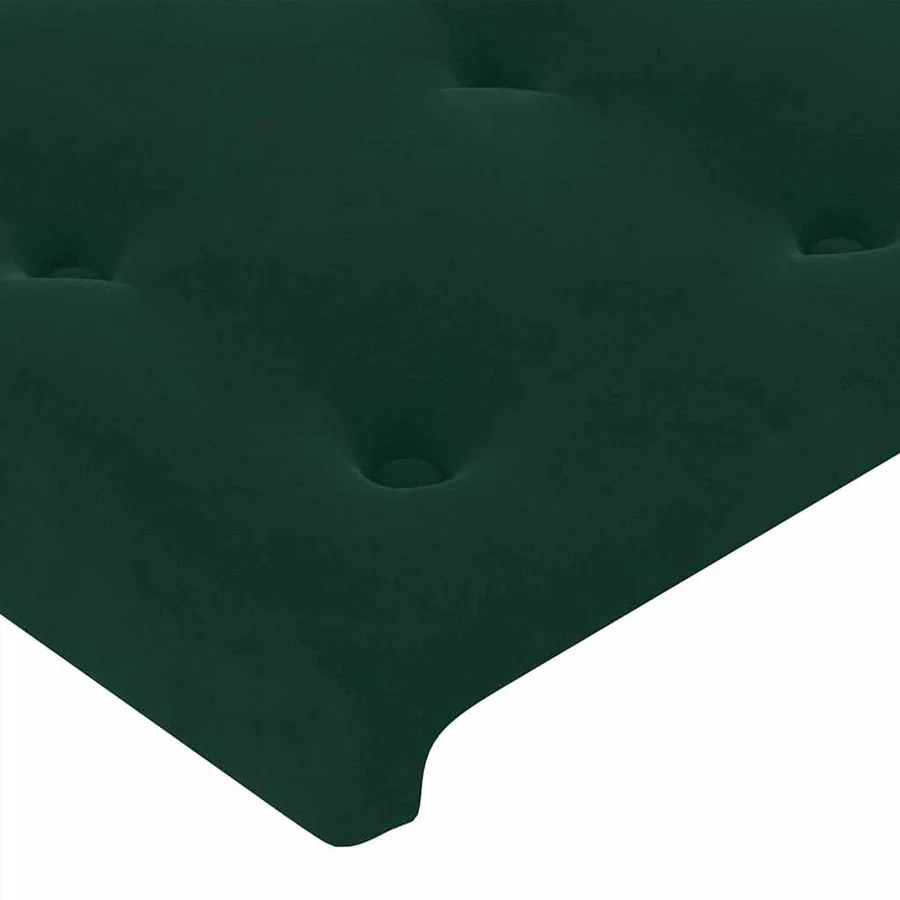 Cadre de lit sans matelas vert foncé velours - 10