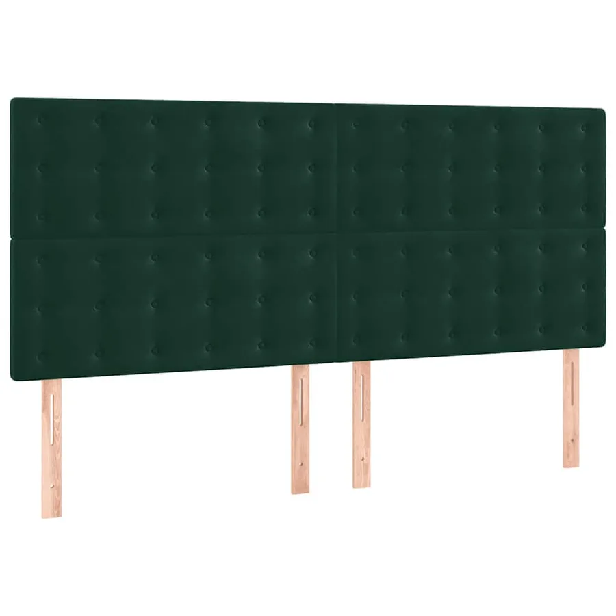 Cadre de lit sans matelas vert foncé velours - 7