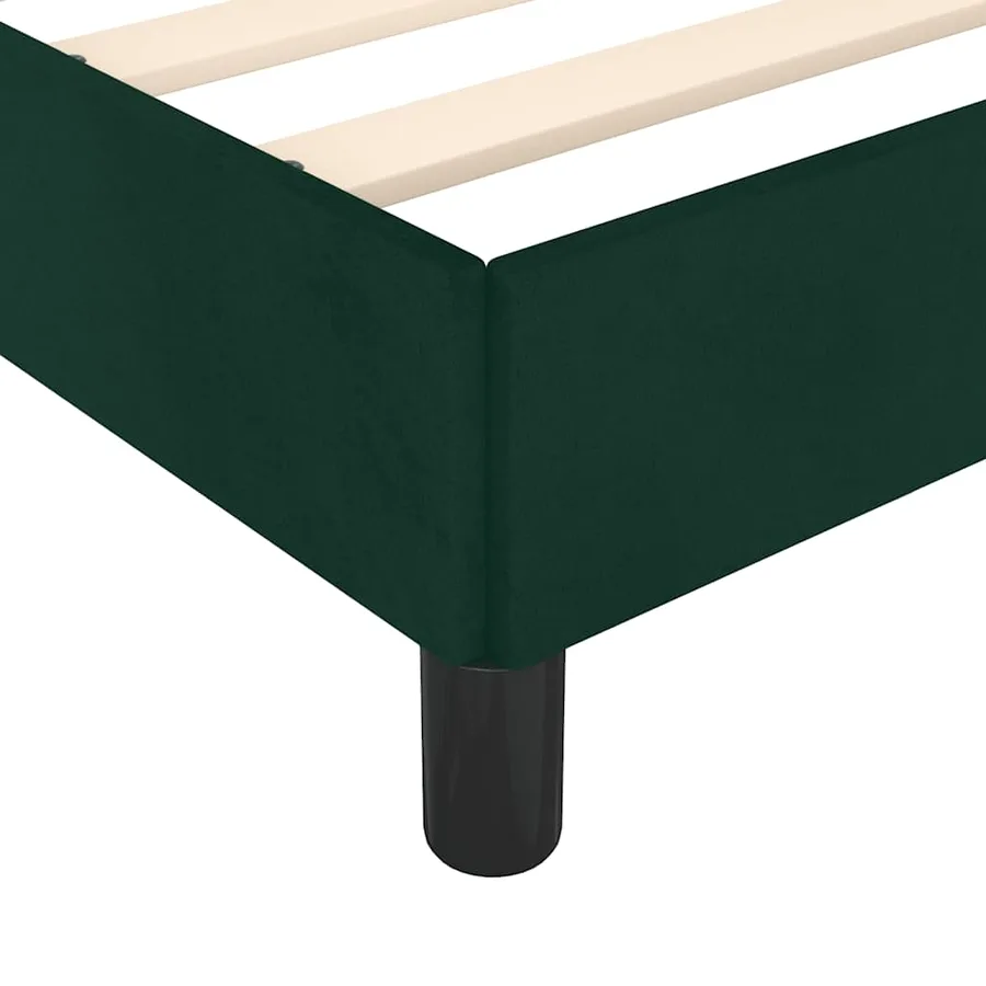 Cadre de lit sans matelas vert foncé velours - 9