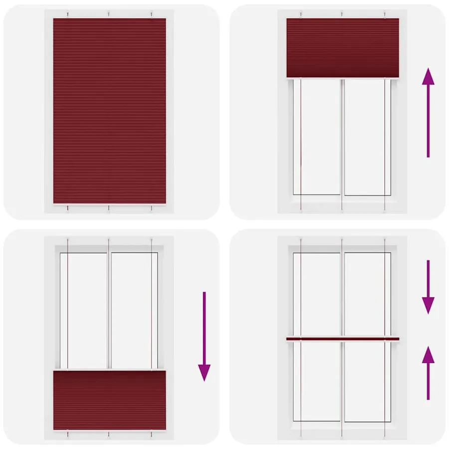 Store plissé rouge bordeaux 115x200 cm largeur du tissu 114,4cm - 5