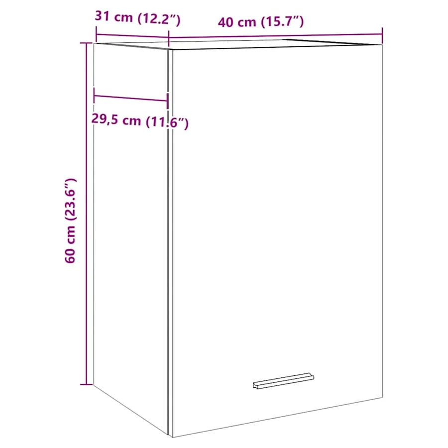Armoire suspendue "Lyon" Chêne artisanal 40 x 31 x 60 cm Bois d'ingénierie - 13