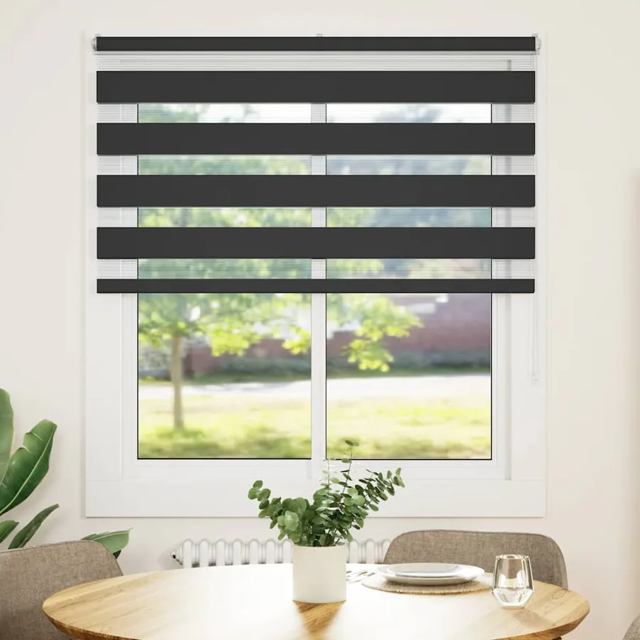 Store zèbre noir 135x150 cm largeur du tissu 130,9 cm polyester - 2