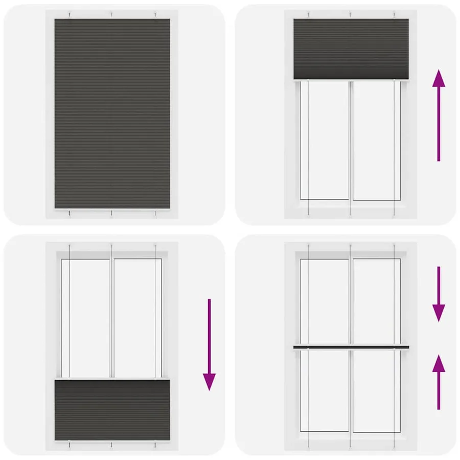 Store plissé noir 115x200 cm largeur du tissu 114,4cm polyester - 7