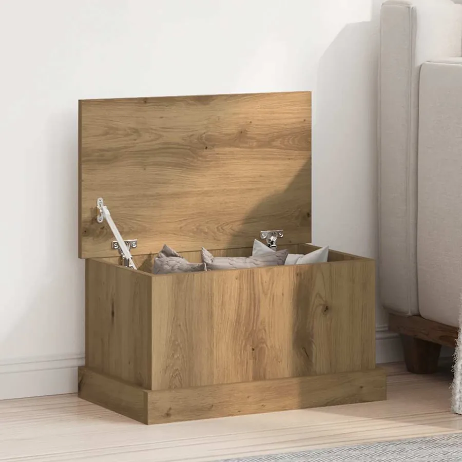 Boîtes de rangement chêne artisanal 30x50x28 cm bois ingénierie