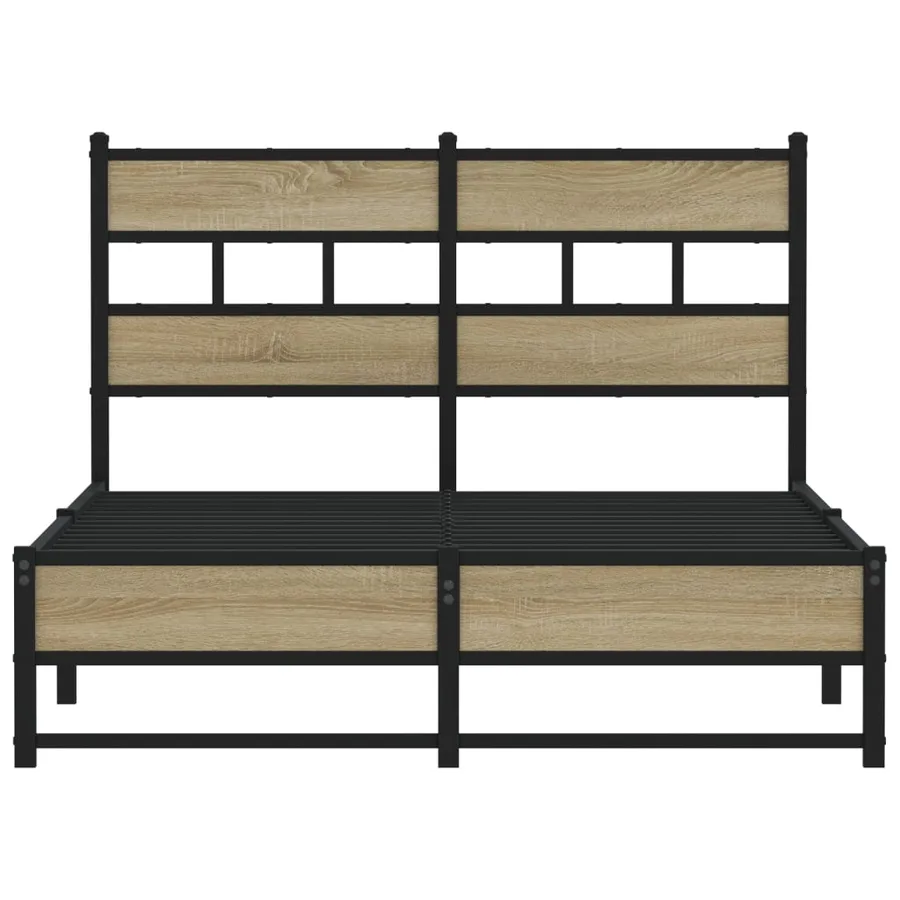 Cadre de lit en métal sans matelas chêne sonoma 120x190 cm - 4
