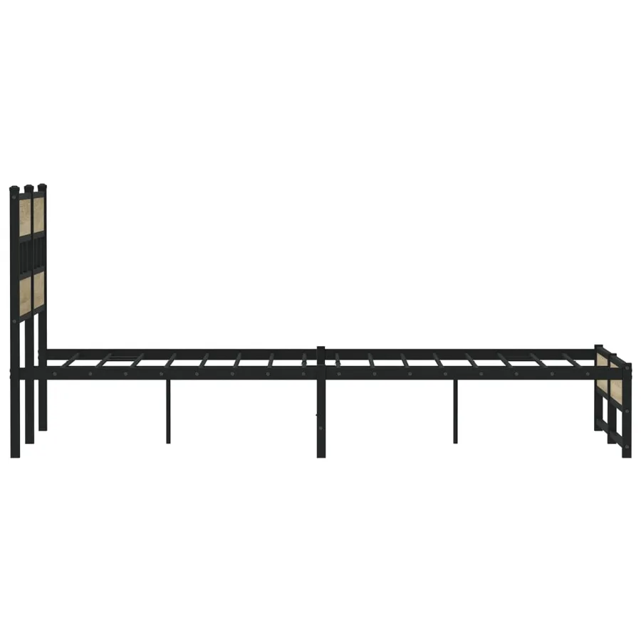 Cadre de lit en métal sans matelas chêne sonoma 120x190 cm - 5