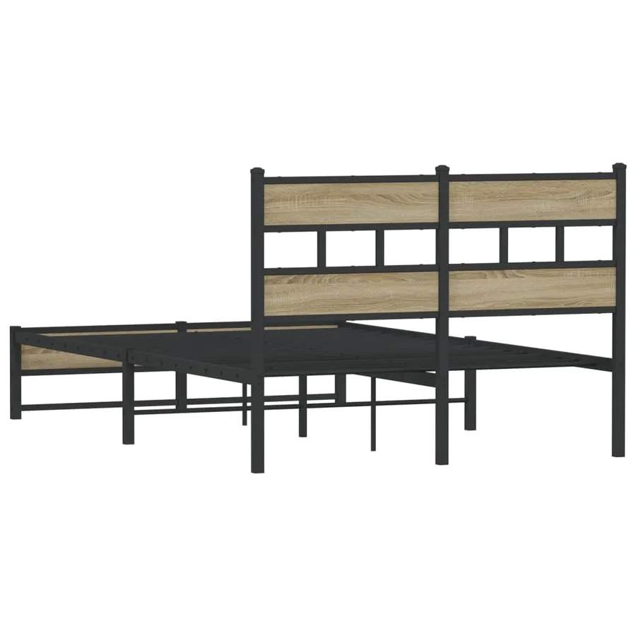 Cadre de lit en métal sans matelas chêne sonoma 120x190 cm - 6