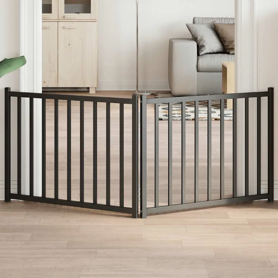 Barrière pour chien pliable 2 panneaux 160 cm bois sapin massif
