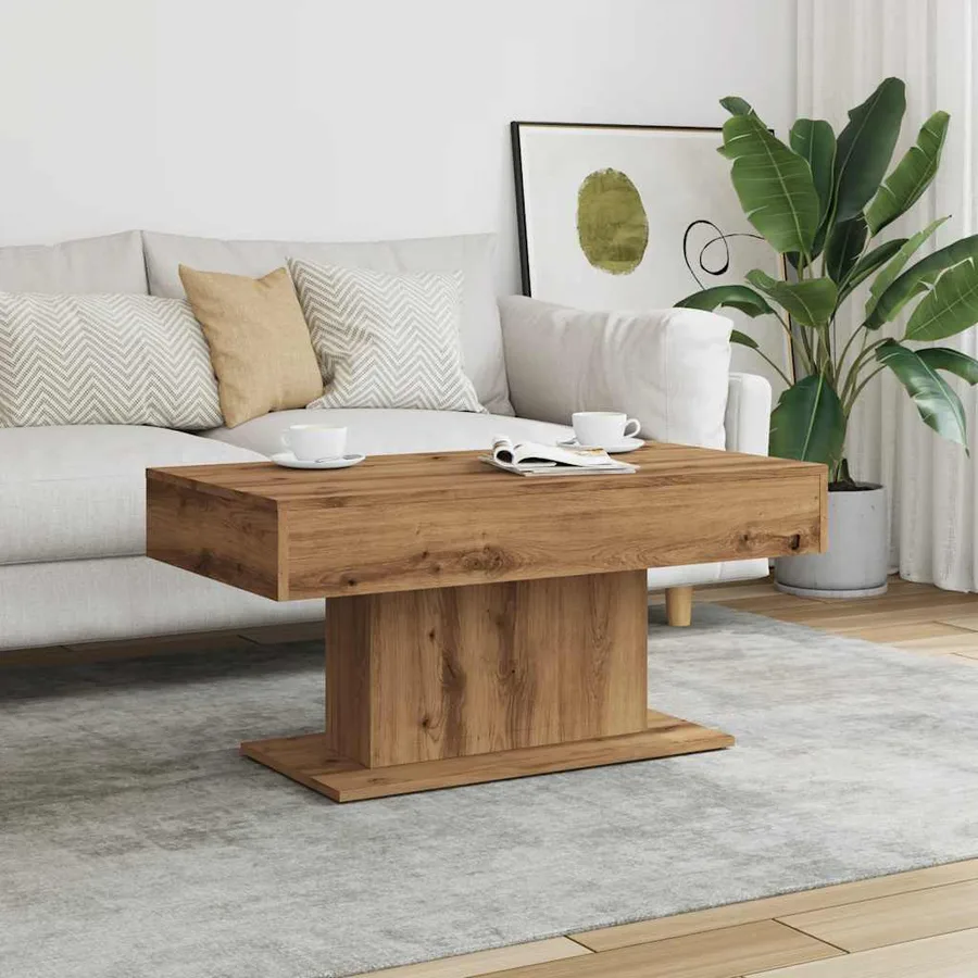 Table basse artisanale en chêne massif 96 x 50 x 45 cm - 3