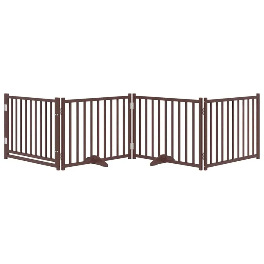 Barrière pour chiens avec porte 4 panneaux bois de sapin massif - 3