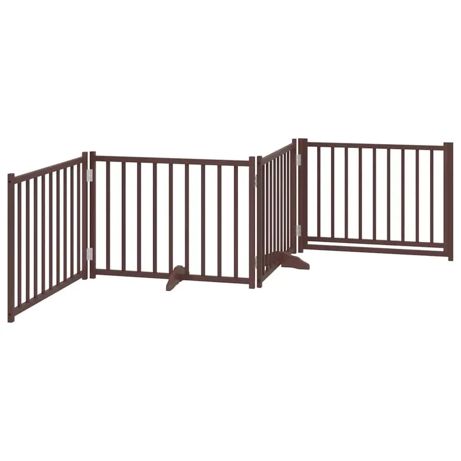 Barrière pour chiens avec porte 4 panneaux bois de sapin massif - 6