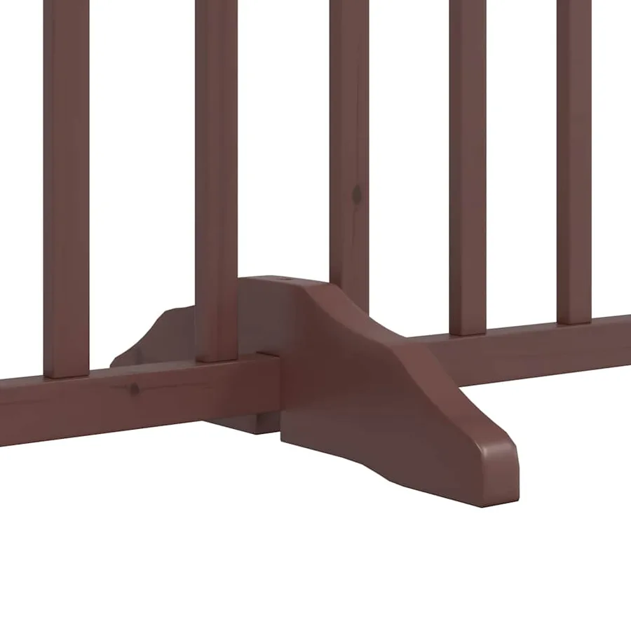 Barrière pour chiens avec porte 4 panneaux bois de sapin massif - 8