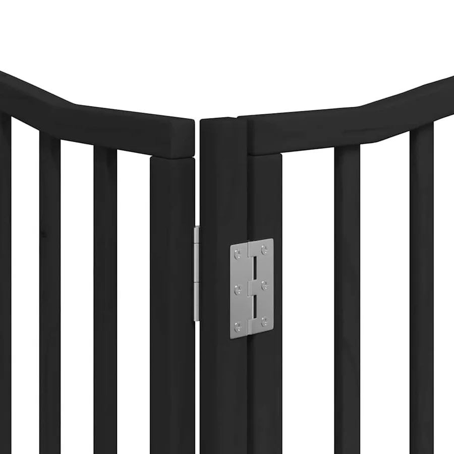 Barrière pour chien porte pliable 6 panneaux noir bois peuplier - 10