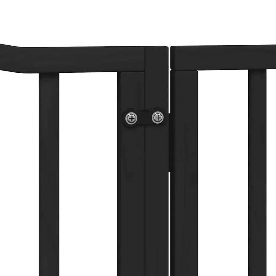 Barrière pour chien porte pliable 6 panneaux noir bois peuplier - 7