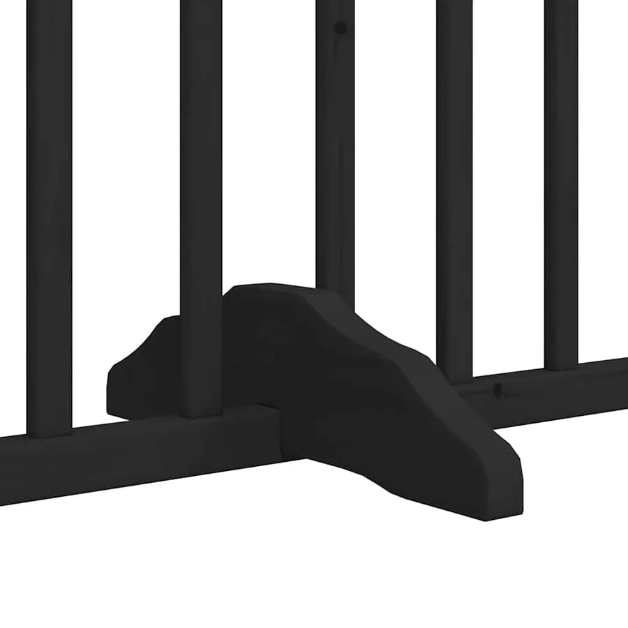 Barrière pour chien porte pliable 6 panneaux noir bois peuplier - 8