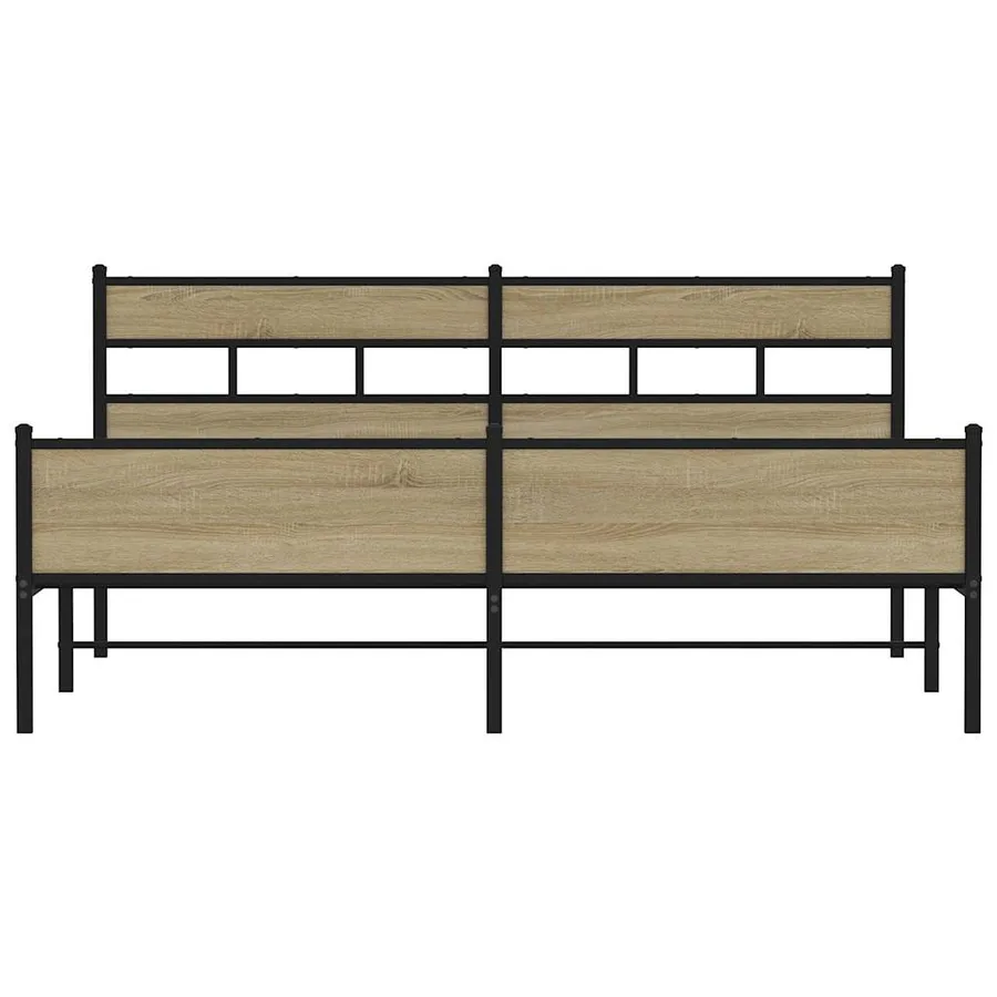 Cadre de lit en métal sans matelas chêne sonoma 180x200 cm - 4