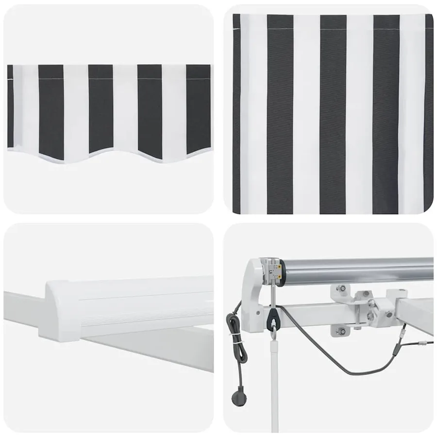 Auvent rétractable automatique avec LED anthracite et blanc - 11