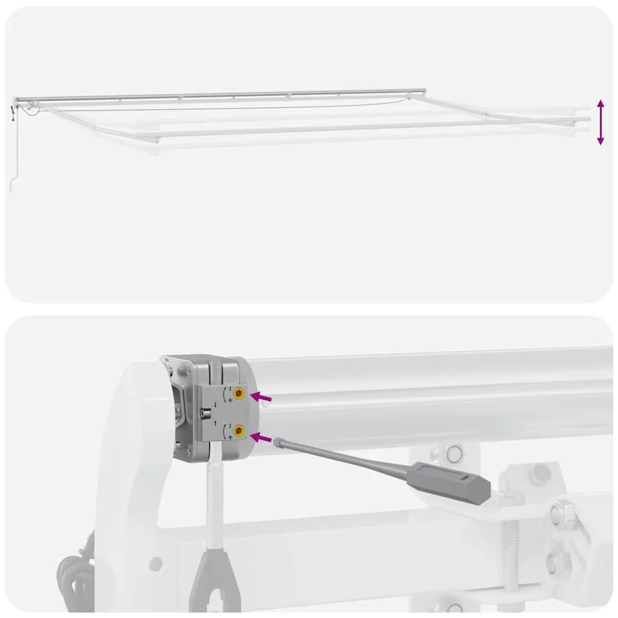 Auvent rétractable automatique avec LED anthracite et blanc - 17