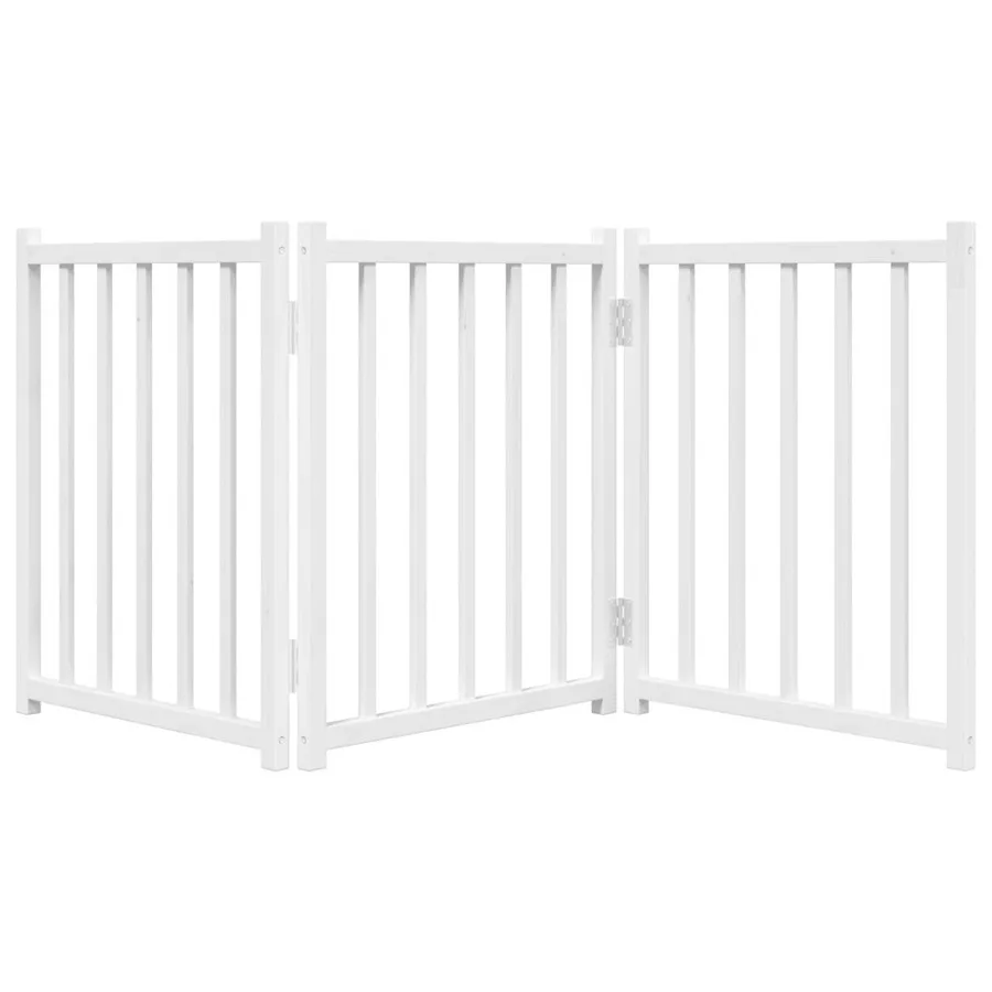 Barrière pour chien pliable 3 panneaux 150 cm bois sapin massif - 4