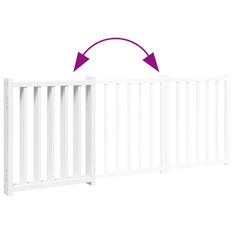 Barrière pour chien pliable 3 panneaux 150 cm bois sapin massif - 7