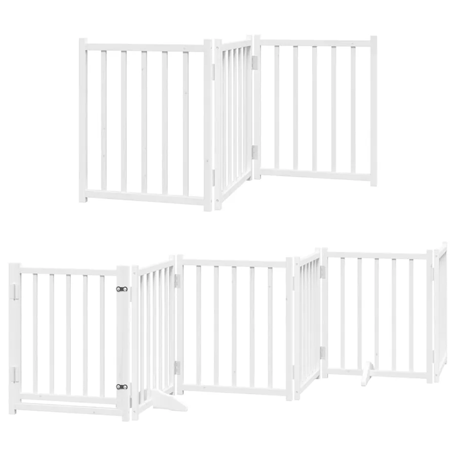 Barrière pour chien porte pliable 12 panneaux bois de peuplier - 3