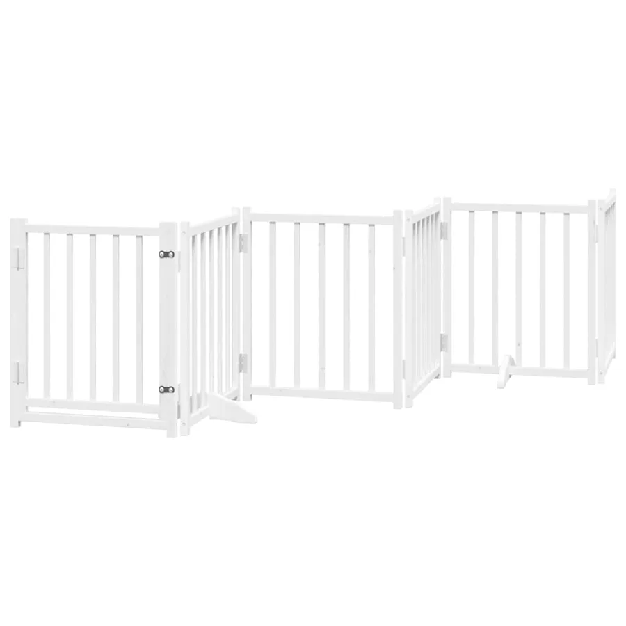 Barrière pour chien porte pliable 12 panneaux bois de peuplier - 4