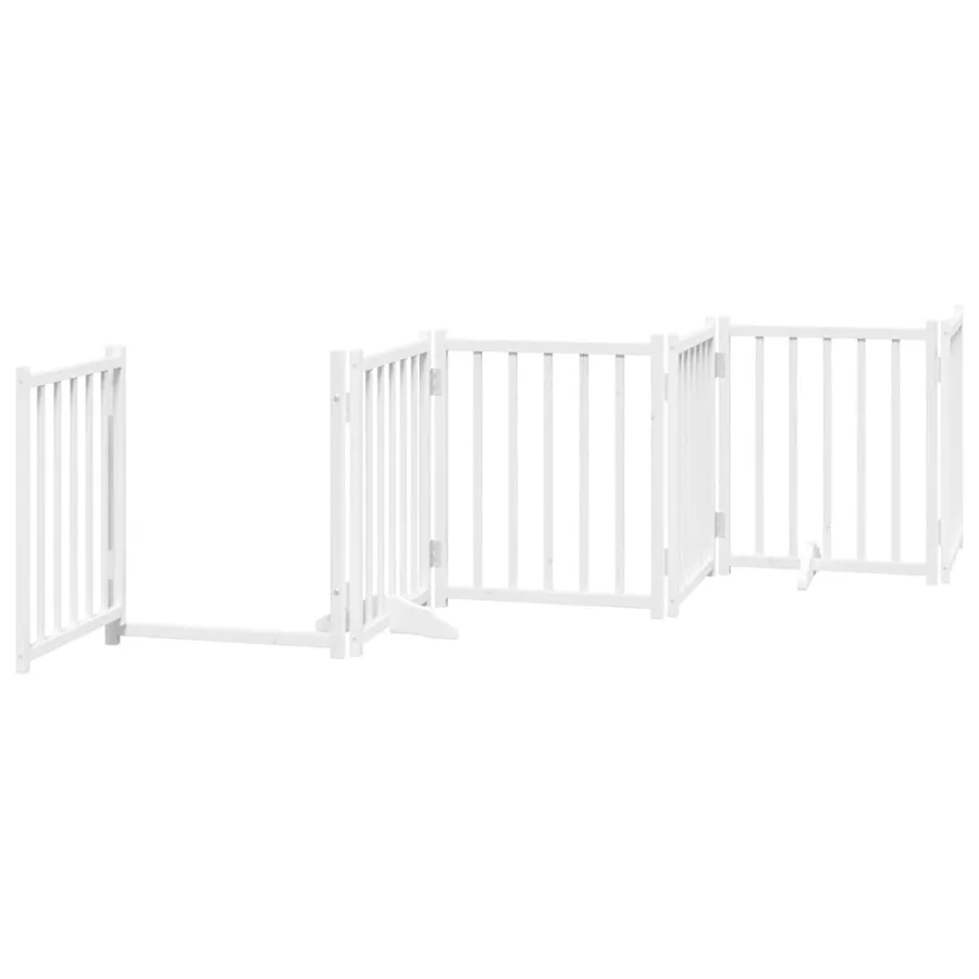Barrière pour chien porte pliable 12 panneaux bois de peuplier - 5