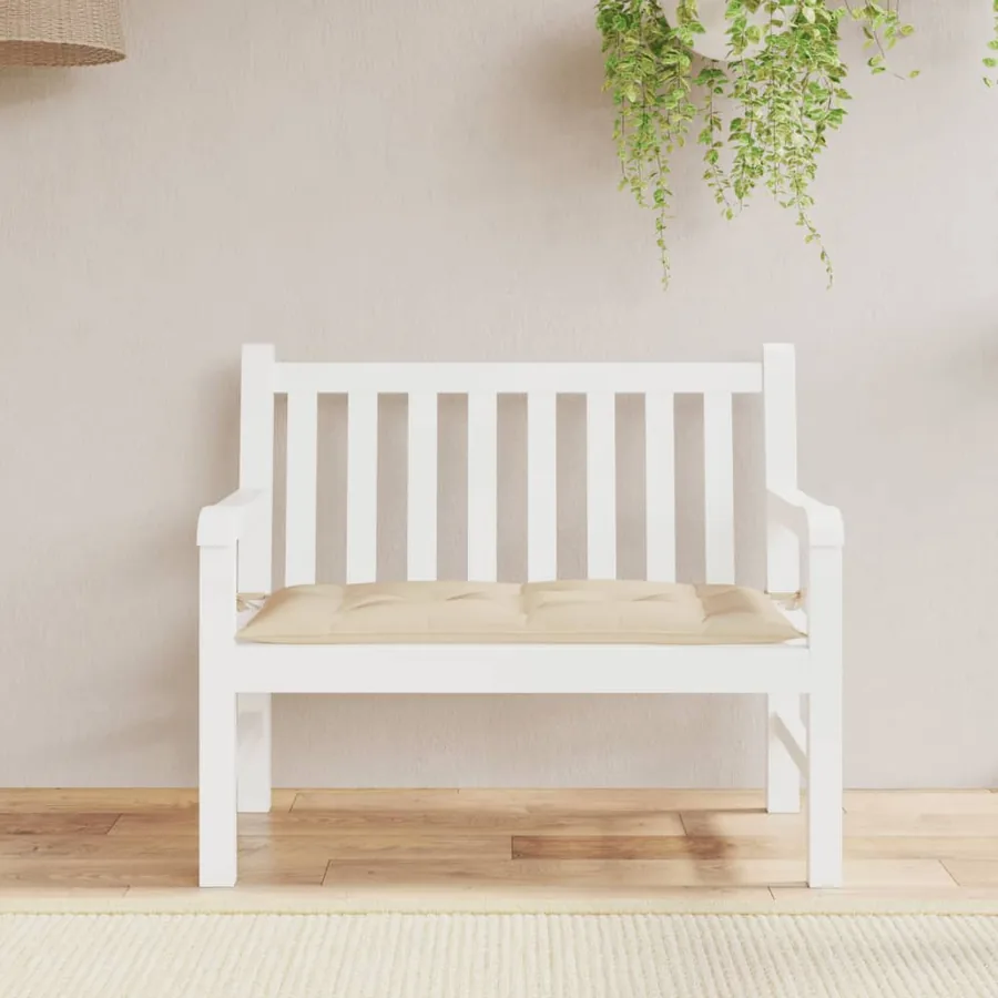 Coussin de banc de jardin beige 110x50x7 cm tissu oxford