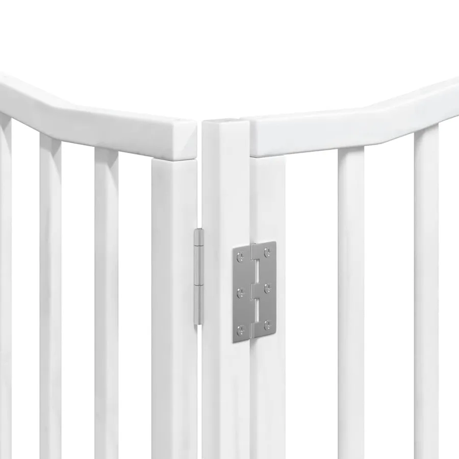 Barrière pour chien porte pliable 8panneaux blanc bois peuplier - 10