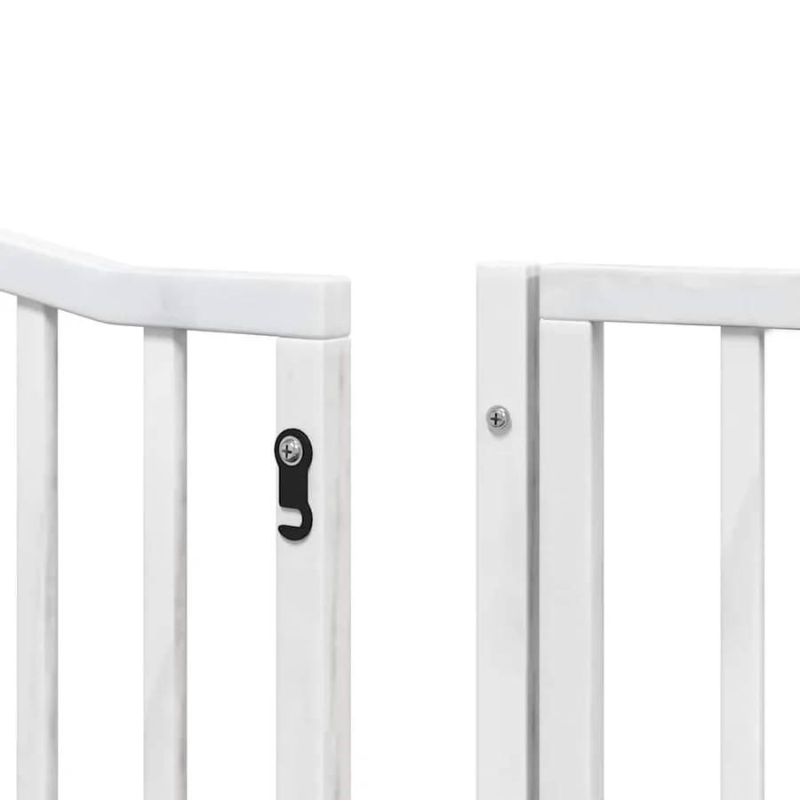 Barrière pour chien porte pliable 8panneaux blanc bois peuplier - 11