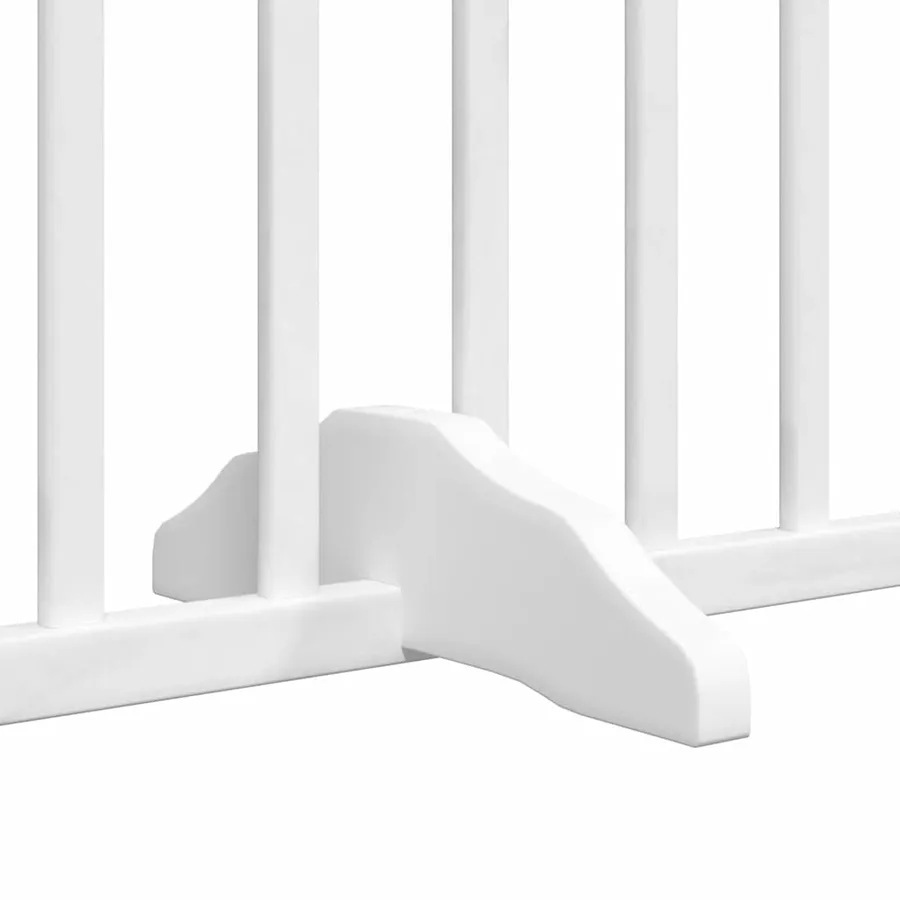 Barrière pour chien porte pliable 8panneaux blanc bois peuplier - 8