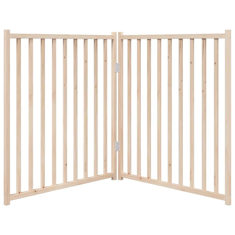 Barrière pour chien pliable 2 panneaux 160 cm bois sapin massif - 4