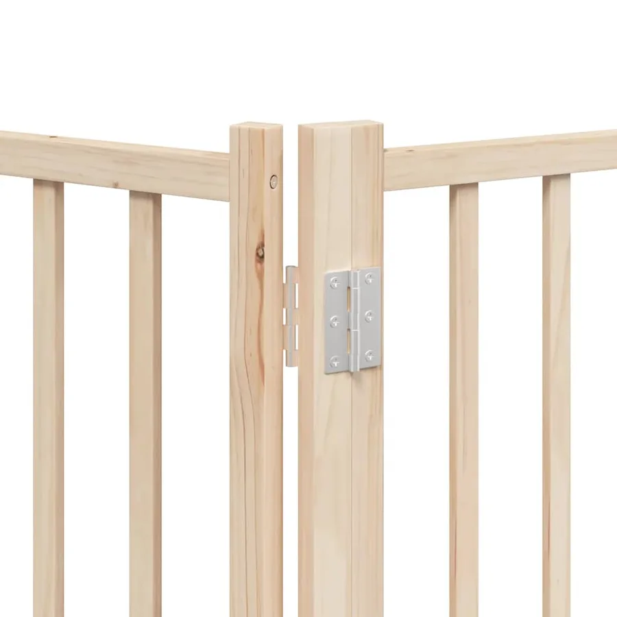 Barrière pour chien avec porte pliable 6 panneaux bois peuplier - 11