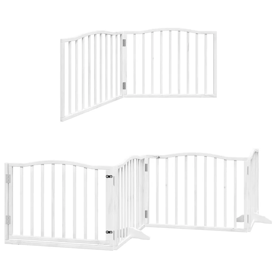 Barrière pour chien porte pliable 12 panneaux bois de peuplier - 3