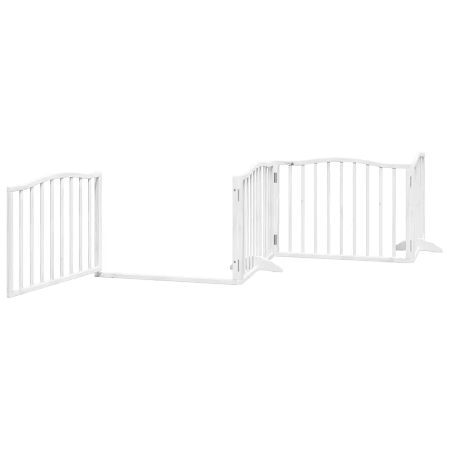 Barrière pour chien porte pliable 12 panneaux bois de peuplier - 5