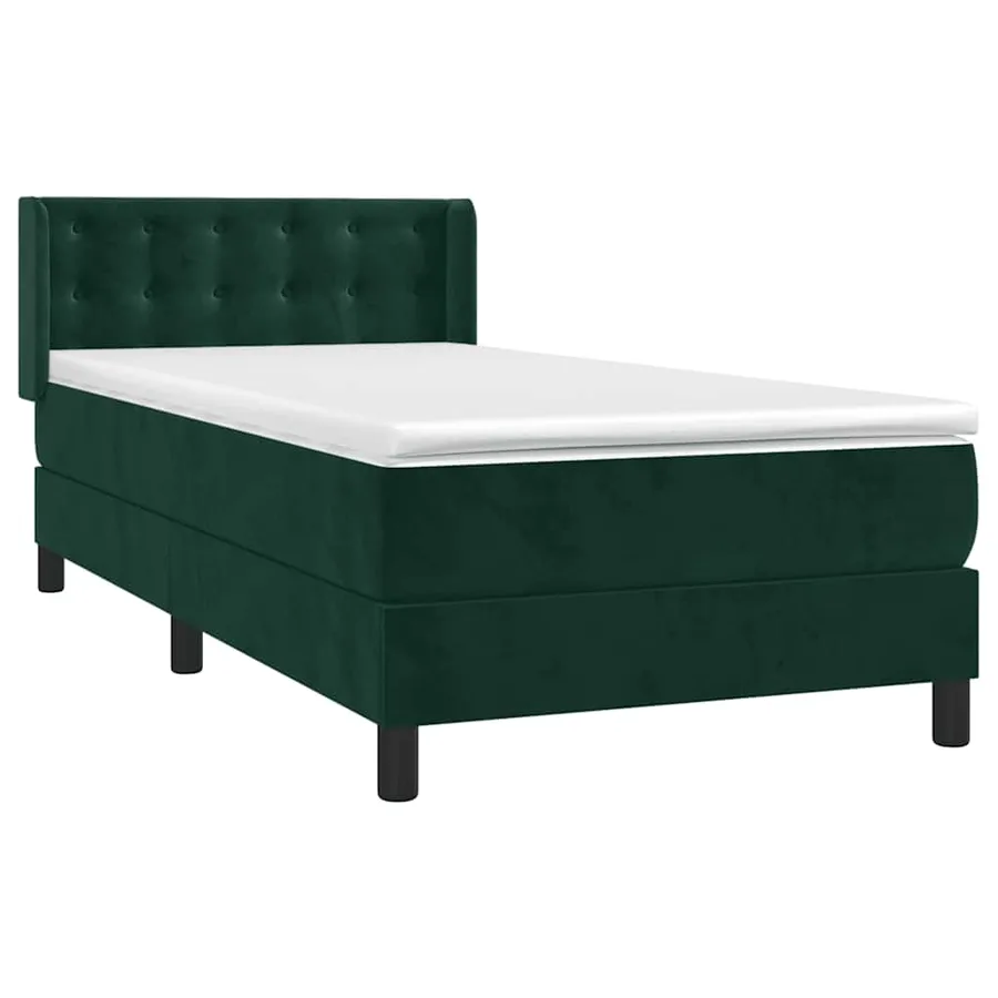 Sommier à lattes de lit avec matelas Vert foncé 90x190 cm - 3