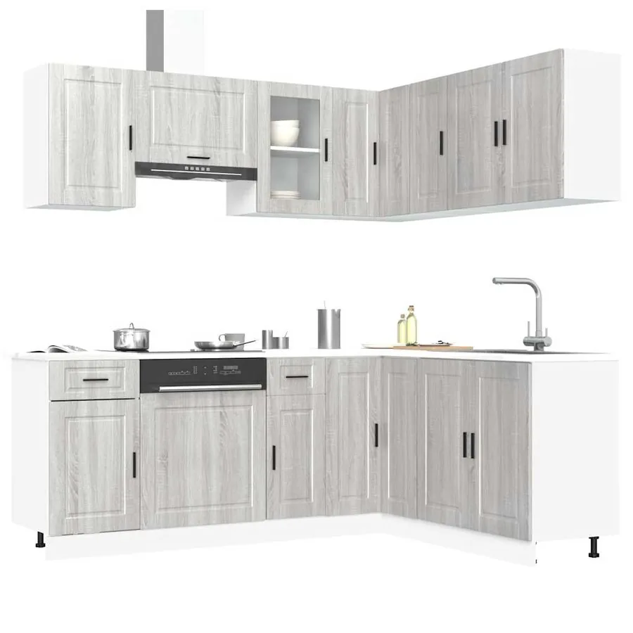 Ensemble d'armoires de cuisine 11 pcs Porto bois d'ingénierie