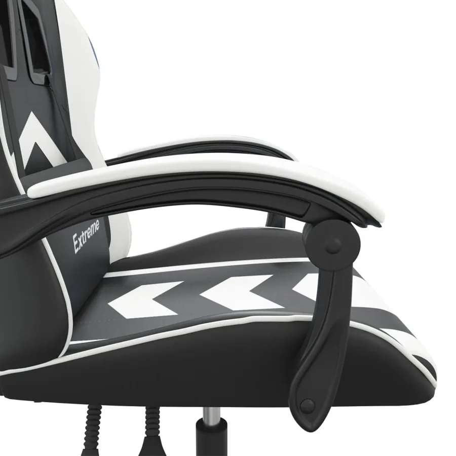 Chaise de jeu pivotante Noir et blanc Similicuir - 7