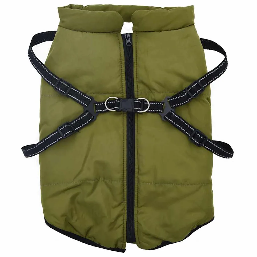 Manteau pour chiens avec harnais imperméable réfléchissant L68 - 2