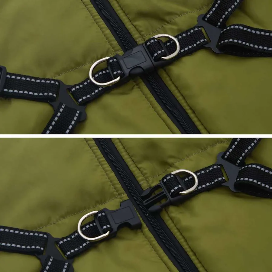 Manteau pour chiens avec harnais imperméable réfléchissant L68 - 8