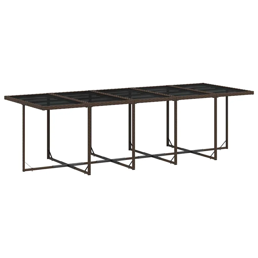 Ensemble à manger de jardin et coussins 11 pcs marron rotin - 4