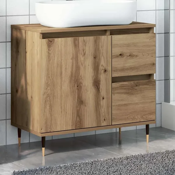 Armoire de salle de bain chêne artisanal bois d'ingénierie